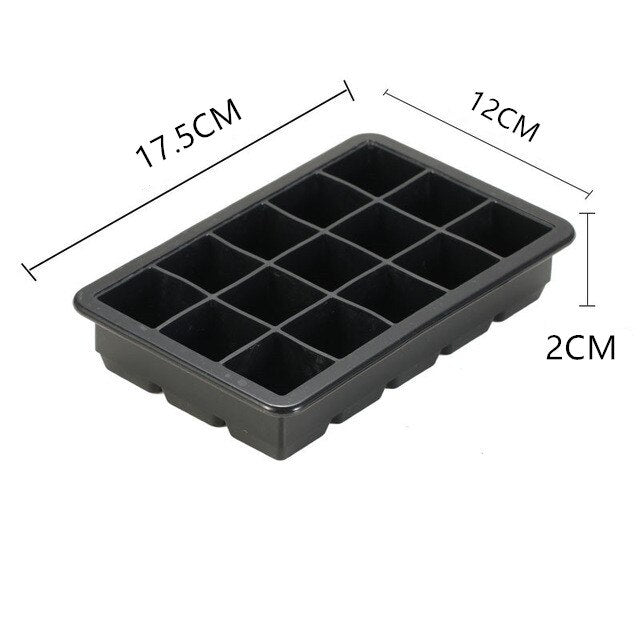 15 Cavity Silicone Ice Tray Ball Maker Form Frozen Mold Ice Cube Popsicle Maker Kitchen Moulds Black