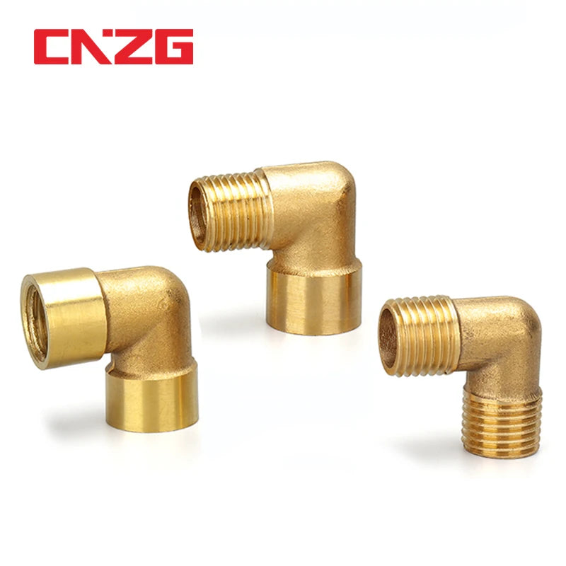 1/8" 1/4" 3/8" 1/2" Female x Male Thread 90 Deg Brass Elbow Pipe Fitting Connector Coupler For Water Fuel Copper