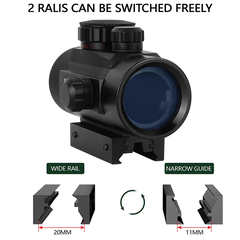 1x40 Red Dot Scope Sight Rifle scope Green Red Dot Collimator Dot With 11mm/20mm Rail Mount Airsoft Air Hunting