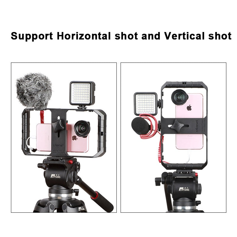 Ulanzi U Rig Pro Smartphone Video Rig With 3 Mounts Video Recording Cell Phone Stabilizer Filmmaking Case Filming Accessories