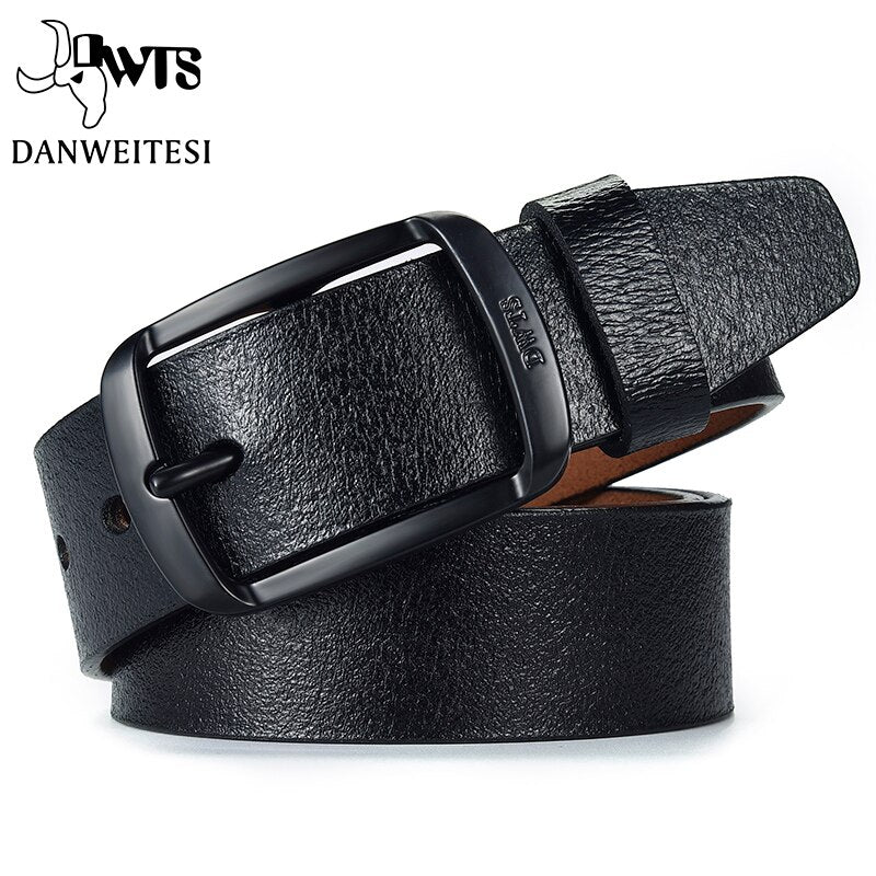 [DWTS]Leather Belts for Men Belt male Genuine Leather Strap Designer Pin Buckle Fashion Belts Male Cummerbunds Ceinture Homme