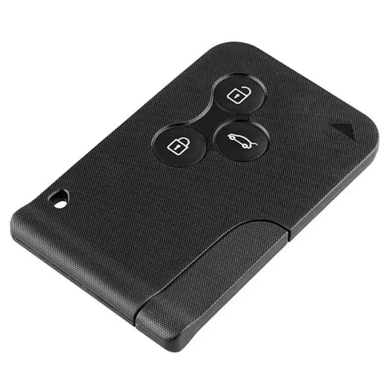 433MHz NO Chip 3 Button Smart Card For Renault Clio Logan Megane 2 3 Koleos Scenic Card Case Black Car Key Fob With Small Keys