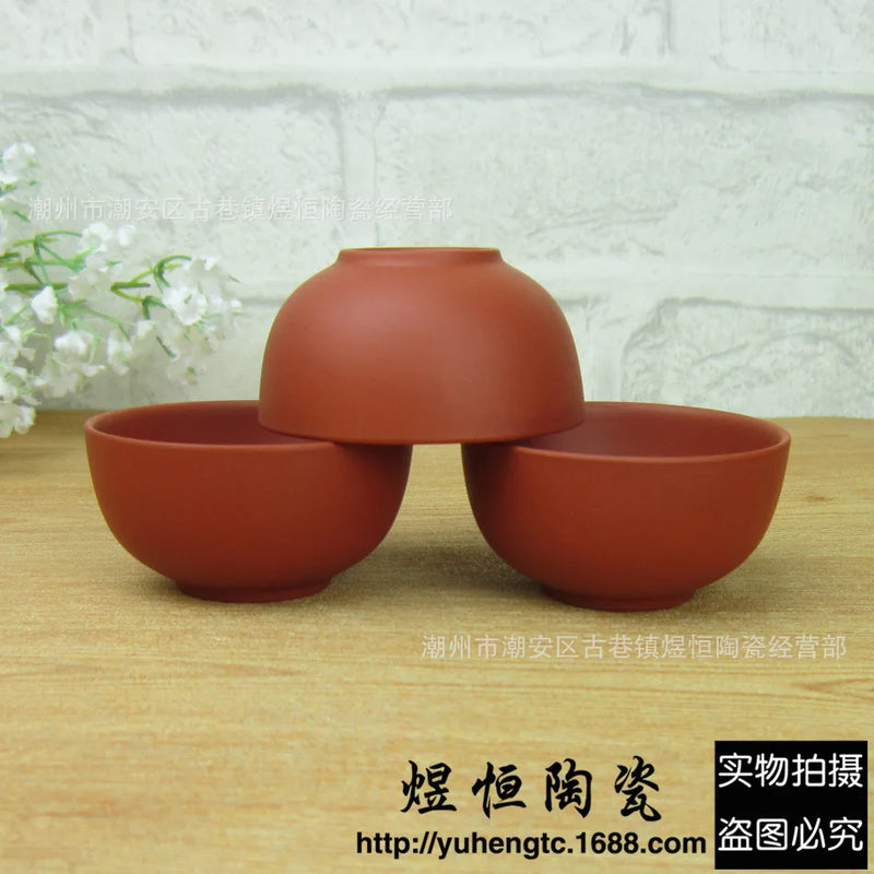 Promotion 6 Pcs Purple Clay Ceramic Tea Cup Set 60ml Big Capacity Black Teacup Cups Teacups Kung Fu A+ Quality Porcelain Gift