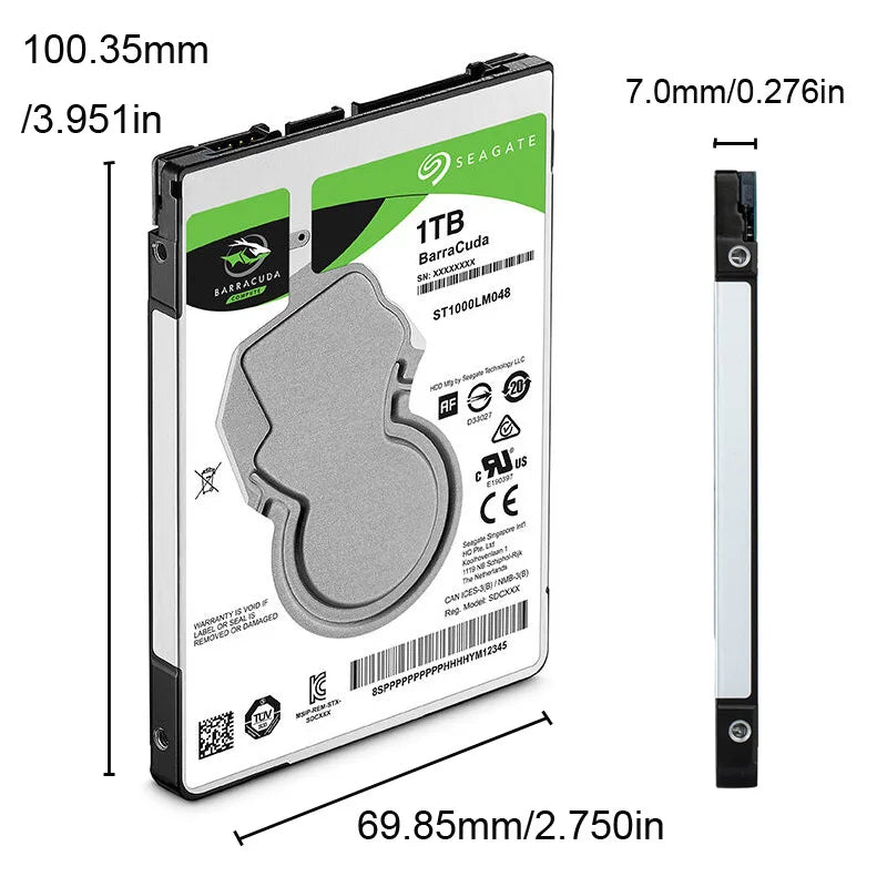 Seagate 1TB Laptop Hard Drive Disk 1000GB 2.5" Internal HDD Harddisk SATA III 128M Cache 7mm 5400RPM for PS4 Notebook