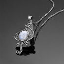 Nasiya Natural Rainbow Moonstone Casual Necklace Pendant With 8x10MM Stone Women&