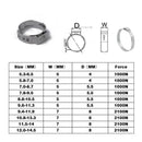 10Pcs Single Ear Stainless Steel Hydraulic Hose Clamps Fuel Air Water Pipe Hose O Clips Train Boat Ship Auto Car Accessories