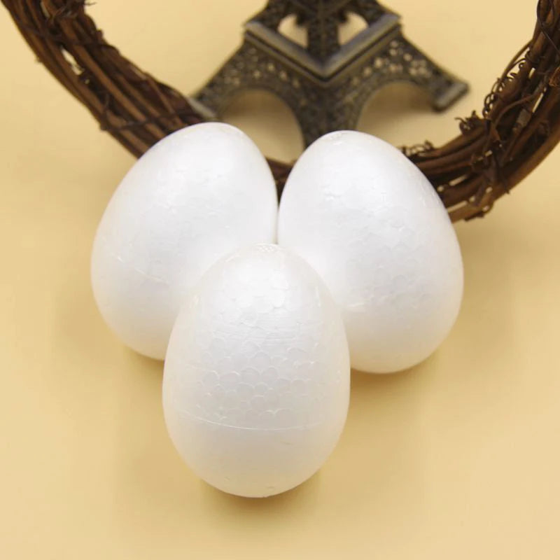 10PCS/lot 4/6CM White Foam Eggs Solid Modelling Polystyrene Styrofoam Foam Ball Eggs Shape DIY Easter Decorations Kids Gifts