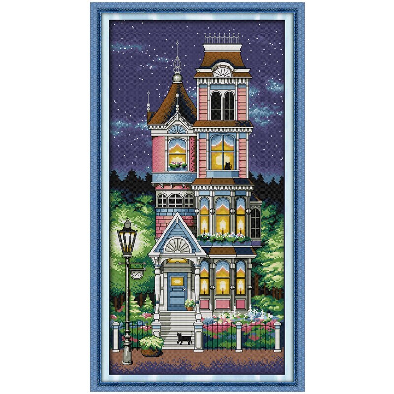 A Quiet Night Patterns Counted Cross Stitch Set 11CT 14CT 16CT Stamped DMC Cross-stitch Kit Embroidery Needlework Home Decor