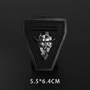 Black Handmade 3D Bee Wolf Embroidered Patches An Crown Number Metal Leather Sew on Applique for Jacket Jean Backpack Badges