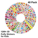 3D Cartoon Puffy Stickers 40/20 Different Sheets Kids Boys Girls Reward Bulk Assorted Scrapbook Stickers Party Favors Gifts Toys