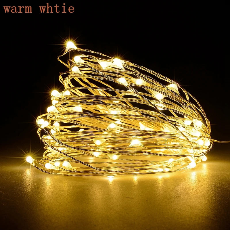 Christmas LED String light 2M 5M 10M 3AA Battery Operated Garland Outdoor Indoor Home Christmas Decoration fairy Light Led Strip