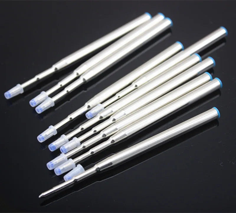 10 Pcs/Lot blue/black metal Ballpoint pen Refills for mb ball pen stationery office writing ink refill accessories