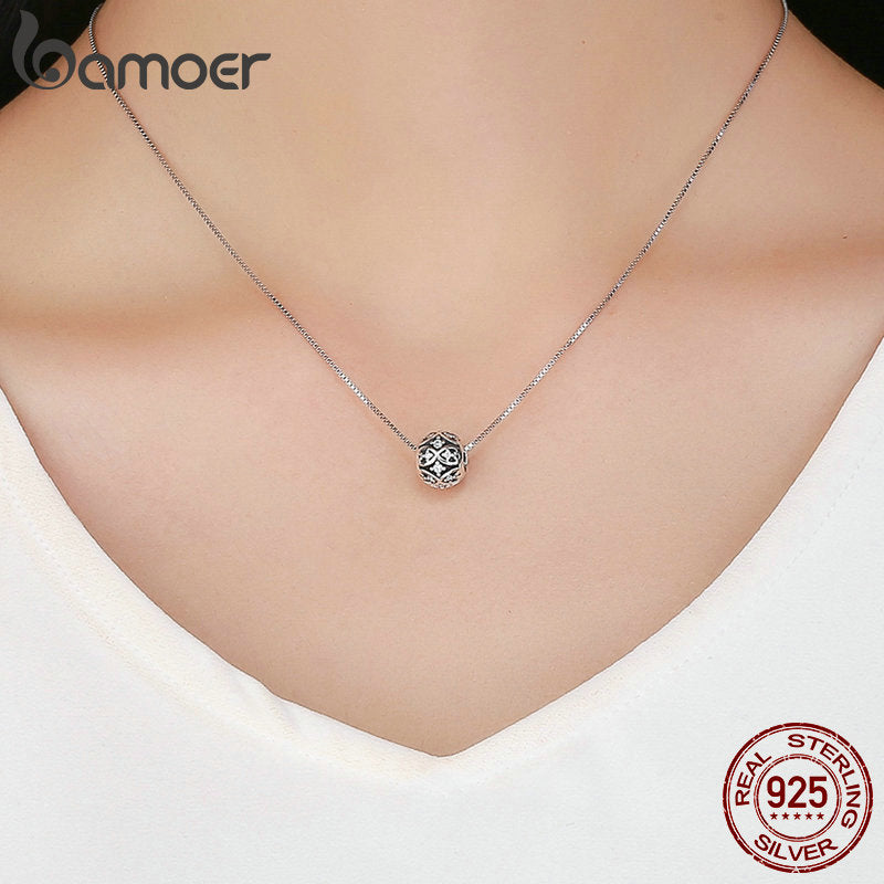BAMOER 100% Genuine 925 Sterling Silver Dazzling CZ Elegant Beads fit Women Bracelets & Necklaces DIY Jewelry Making SCC732