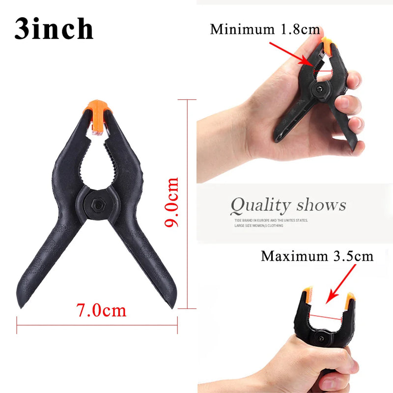 2/3/4/6 inch Strong Clip Adjustable Nylon Spring Clamps for Photography Studio Tool Accessories Background Backdrops Fixed Clip