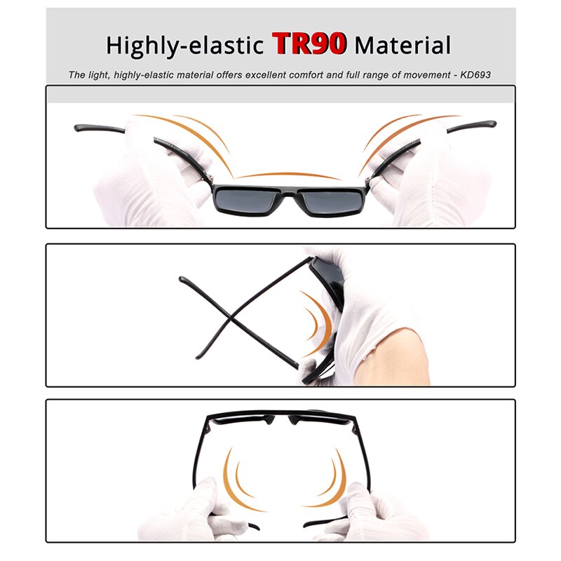 KDEAM High Performance Square Polarized Sunglasses For Men Women Plastic Titanium TR90 Driving Sun Glasses Cat.3 CE KD693