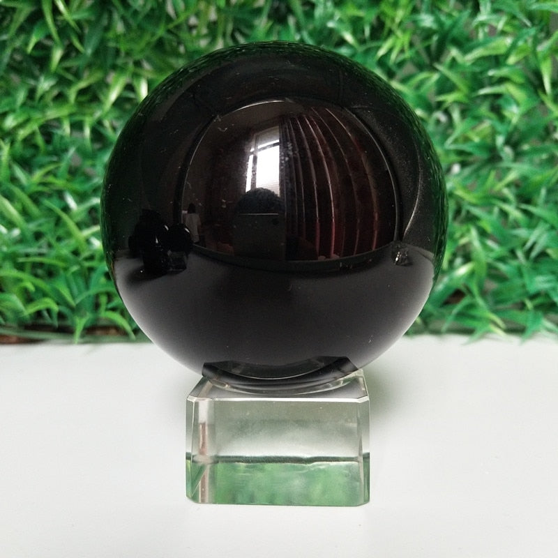 Natural Obsidian Crystal Ball Stone Sphere Home Room Decoration Diviner Circular Wedding Photography Healing Crystals