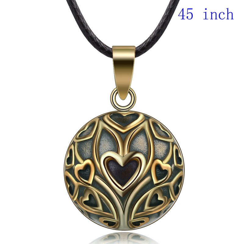 Eudora Copper Vintage Heart Tree Mexican Harmony Bola Ball  Pendant Necklace for Pregnancy Baby Vintage fine Jewelry N14NB327