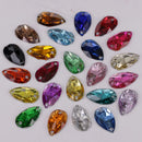100pcs/Lot, 7*12mm, 10*14mm, 10*18mm, 17*28mm Colors Flat Back Resin Teardrop Sew On Stones