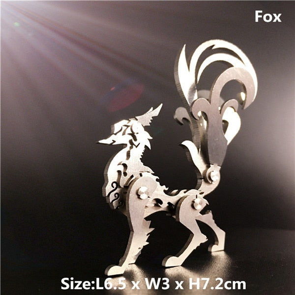 3D Metal Model Chinese Zodiac Dinosaurs western fire dragon  DIY Assembly models Toys Collection Desktop For Adult Children