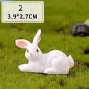 1 Pcs 12 Style Cute Rabbit Easter Decoration Miniature Hare Animal Figurine Resin Craft Mini Bunny Garden Ornament