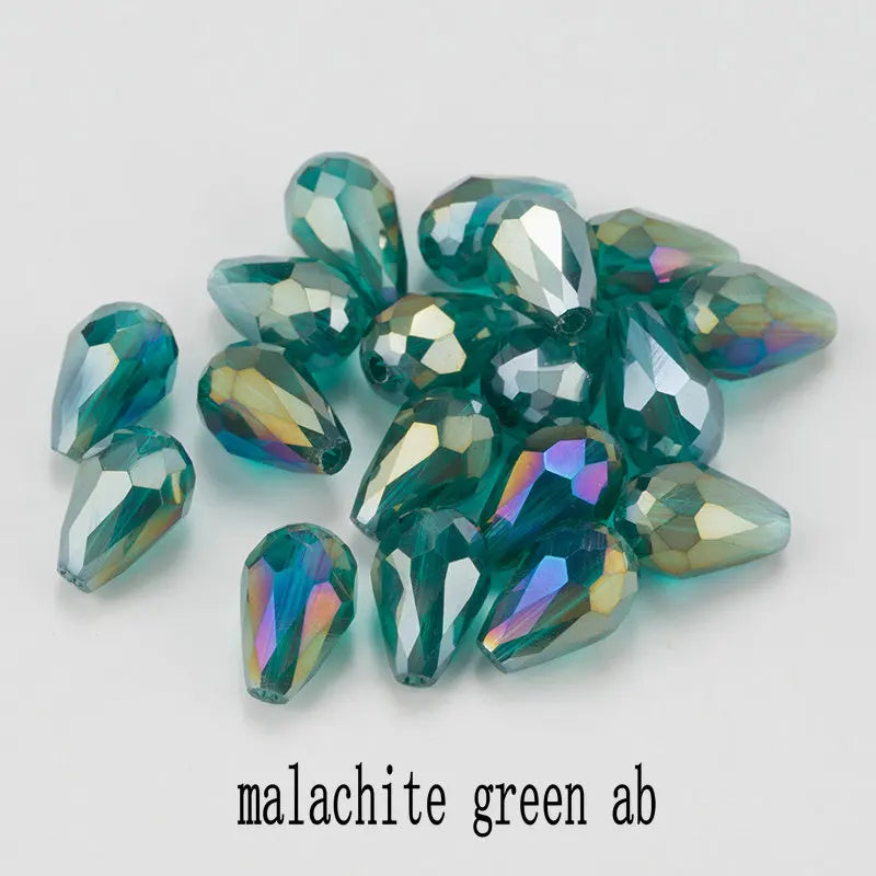 60/70PCS 8/10mm Crystal Tear Drop Shape Beads for Jewelry Making Waterdrop AB Glass Beads Loose Jewellery Beads DIY Bracelets