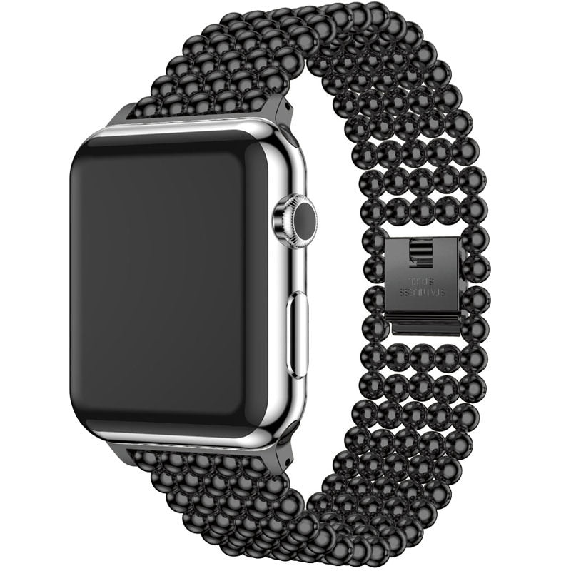Band For Apple Watch Bracelet 38mm 40mm 42mm 44mm 41mm 45mm 49mm Beads Metal Watchband iWatch Strap Series 3 4 5 6 7 SE 8 Ultra