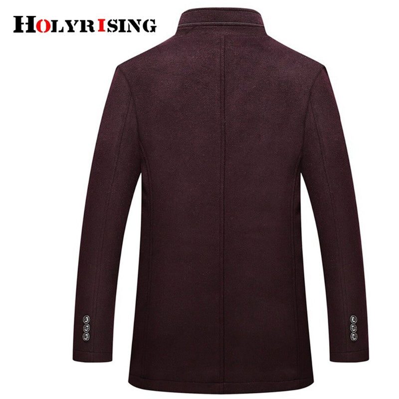 Holyrising Wool Coat Men Thick Overcoats Topcoat Mens Single Breasted Coats And Jackets With Adjustable Vest 4 Colours M-3XL