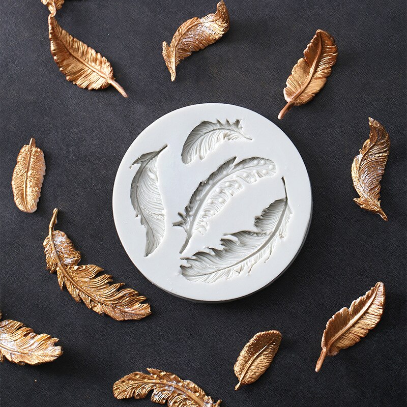 Feather Sugar Buttons Silicone Mold Fondant Mold Cake Decorating Tools Chocolate Gumpaste Mold K136