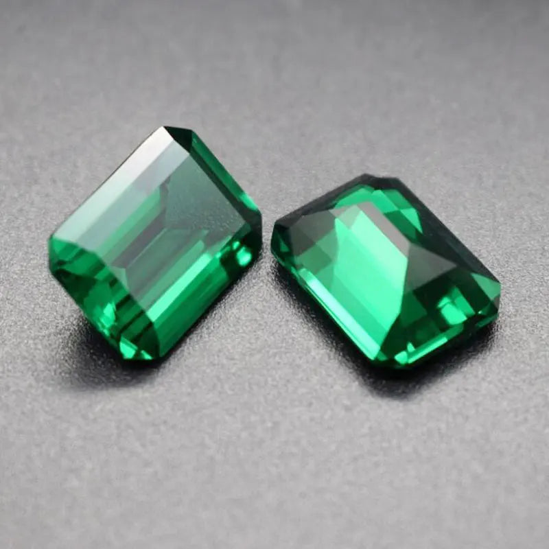 CSJ Created Emerald Loose Gemstone Emerald Cut Nano Emerald For Silver Mounting Rings Diy Jewelry  Fine Cutting