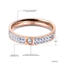 Lokaer Classic Rose Gold Color Titanium Steel Rings Micro Rhinestone Wedding Engagement Ring Jewelry For Women Anillo R19010