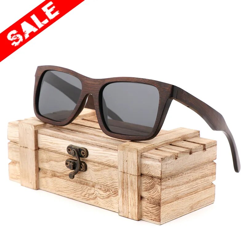 Promotional Men Bamboo Sunglasses Polarized Lenses  Handmade Wood Products For Men And Women UV400 Polarized Lenses Gifts