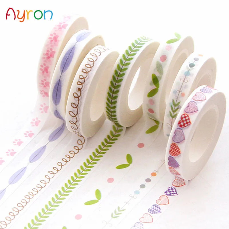 7mm X 10m Detail section line Masking Washi Tape Fresh narrow edge Decorative Adhesive Tape Decor Sticker Label Stationery