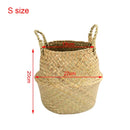Handmade Bamboo Storage Basket Folding Clthoes Laundry Basket Straw Wicker Rattan Seagrass Belly Garden Flower Pot Plant Basket