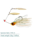 1pcs TSURINOYA 7g/10g Spinner Bait with Brass Fishing Spoon Lure Metal Jig Jigging lure Swimbait Spinnerbait
