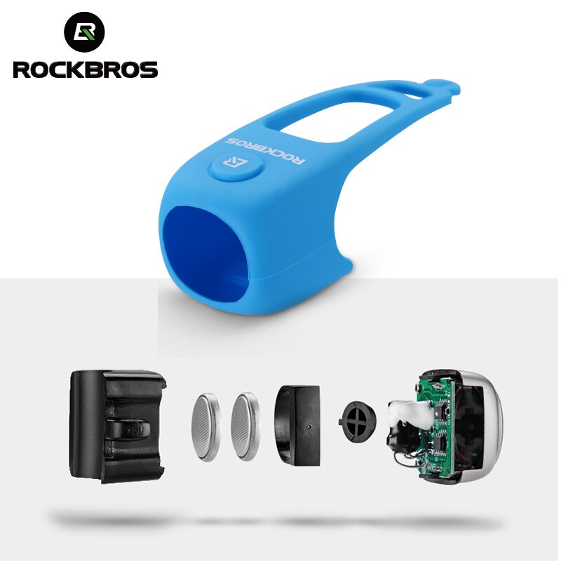 ROCKBROS Electric Cycling Bells 110 dB Silica Gel Shell Ring Horn Rainproof MTB Bicycle Handlebar Bell Bicycle tool Accessories