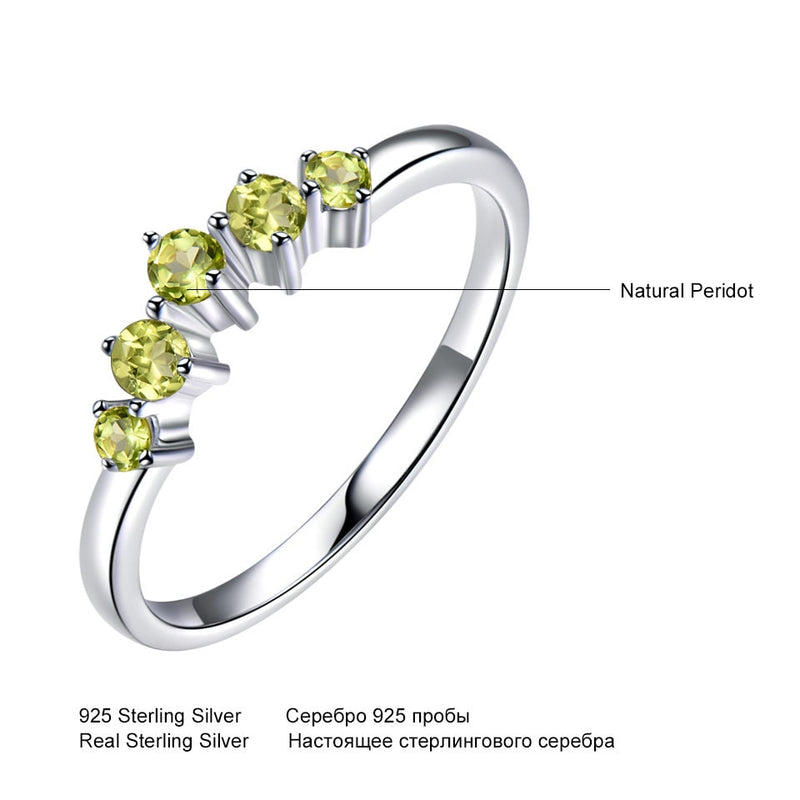 UMCHO Genuine Natural Peridot Ring Solid 925 Sterling Silver Rings For Women Engagement Wedding Band Gift Fine Jewelry Fashion