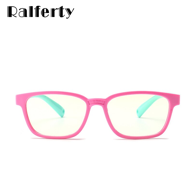 Ralferty Kids Square Glasses Anti-blue Blocking Computer Eyewear Frame Child Boy Girl TR90 Flexible Eyeglasses Frames A008