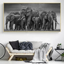 Modern Animals Posters and Prints Wall Art Canvas Painting African Elephant Herd Pictures for Living Room Cuadros Decor No Frame