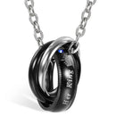 Boniskiss "Her King"&"His Queen"Lovers Necklace Pendant Fashion Romantic Stainless Steel Couples For Wedding Women/Men Jewelry