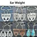 BOG-PAIR Vintage Mother of pearl Turquoises Dew Drop Ouija Dangle  Ear Weight Ear Expander Ear Stretcher Body Piercing Jewerly