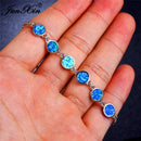 Cute Boho Female Blue Fire Opal Bracelet Unique Style Silver Color Chain Bracelets For Women Fashion Wedding Jewelry