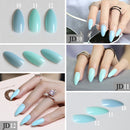 New Fake Short Rose Pointed Soft Pink Nude Red Brown Blue Stiletto False Nails full cover Pure colour candy Purple Khaki White