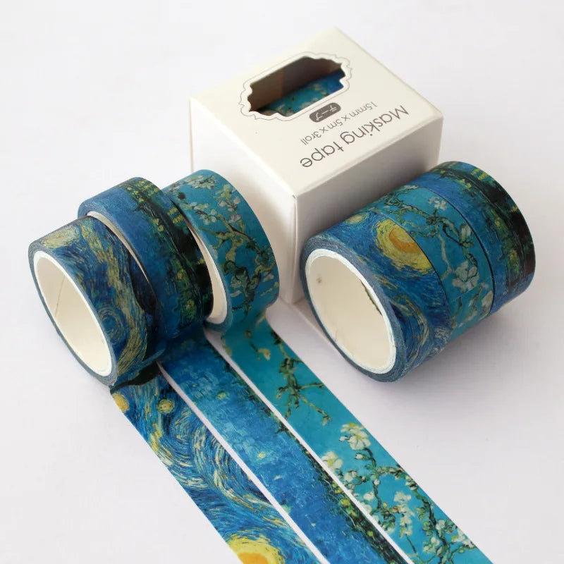 3 pcs/pack Classic Van Gogh Washi Tape set Starry sky Adhesive Tape DIY Scrapbooking Sticker Label Masking