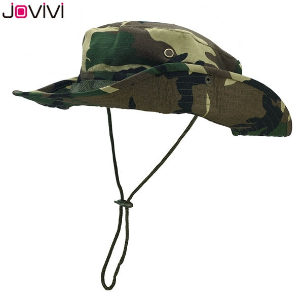 Jovivi Outdoor Boonie Hat Wide Brim Breathable Safari Fishing Hats UV Protection Foldable Military Hat Climbing Summer Hats Caps