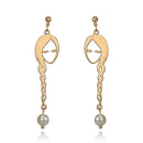 Face earrings Geometric fashion pearl female Fashion women Metal hollow out stud earrings