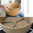 Handmade Bamboo Storage Basket Folding Clthoes Laundry Basket Straw Wicker Rattan Seagrass Belly Garden Flower Pot Plant Basket