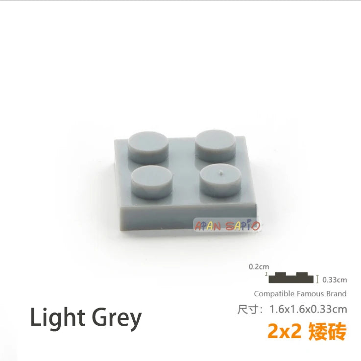 30pcs/lot DIY Blocks Building Bricks Thin 2X2 Educational Assemblage Construction Toys for Children Size Compatible With 3022