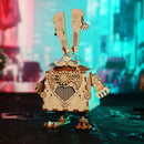 Robotime ROKR Robot Steampunk Music Box 3D Wooden Puzzle Assembled Model Building Kit Toys For Children Birthday Gift