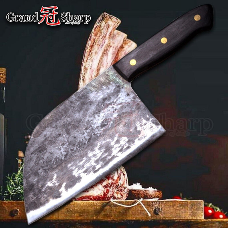 Handmade  Chef Knife Forged High Carbon Clad Steel Chinese Cleaver Professional Kitchen Meat Vegetables Slicing Chopping Cooking