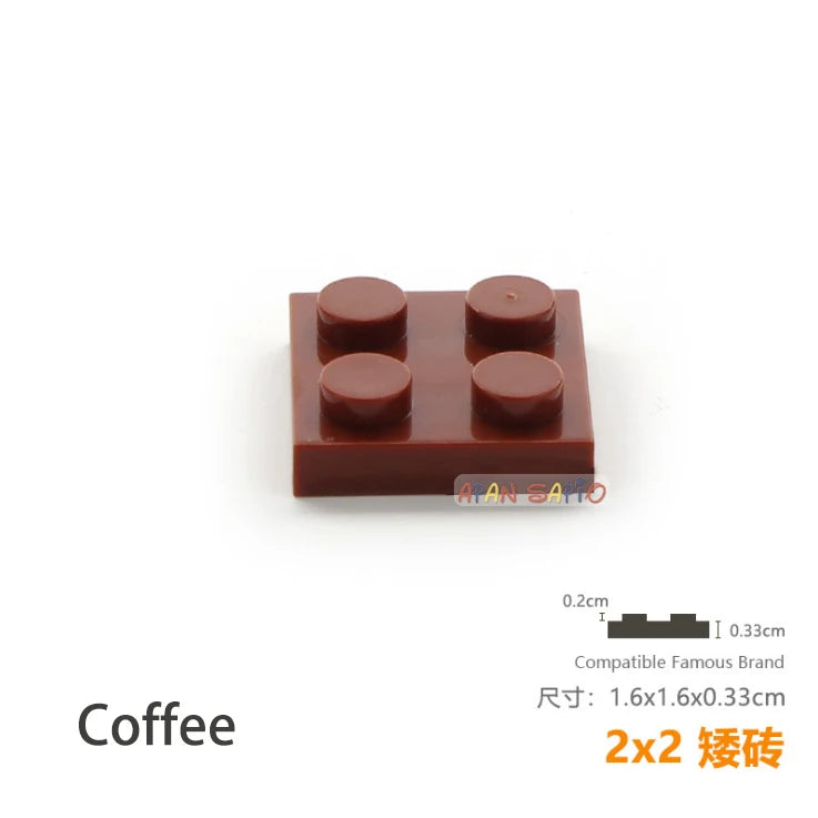 30pcs/lot DIY Blocks Building Bricks Thin 2X2 Educational Assemblage Construction Toys for Children Size Compatible With 3022